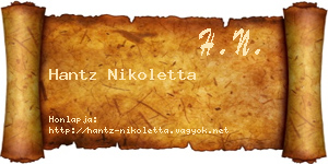 Hantz Nikoletta névjegykártya