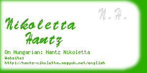 nikoletta hantz business card
